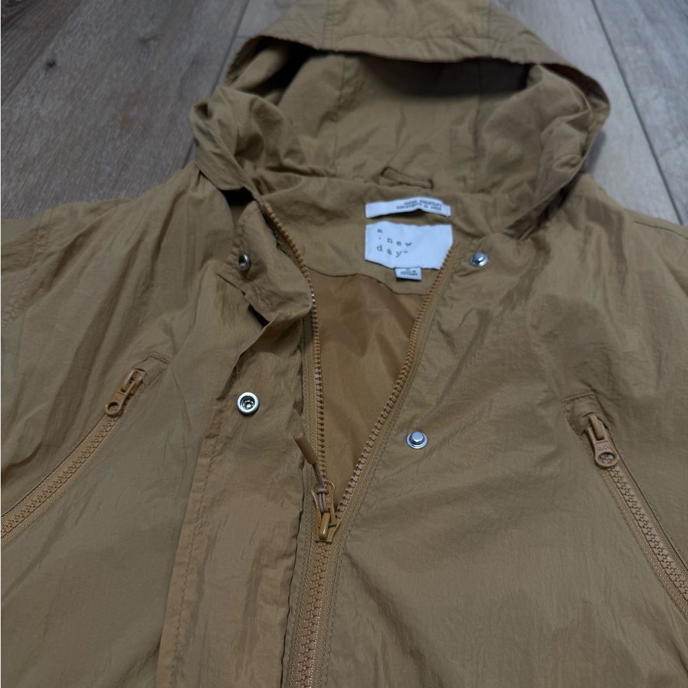 A New Day Women's Tan Hooded Water Resistant Jacket Small - Picture 9 of 12